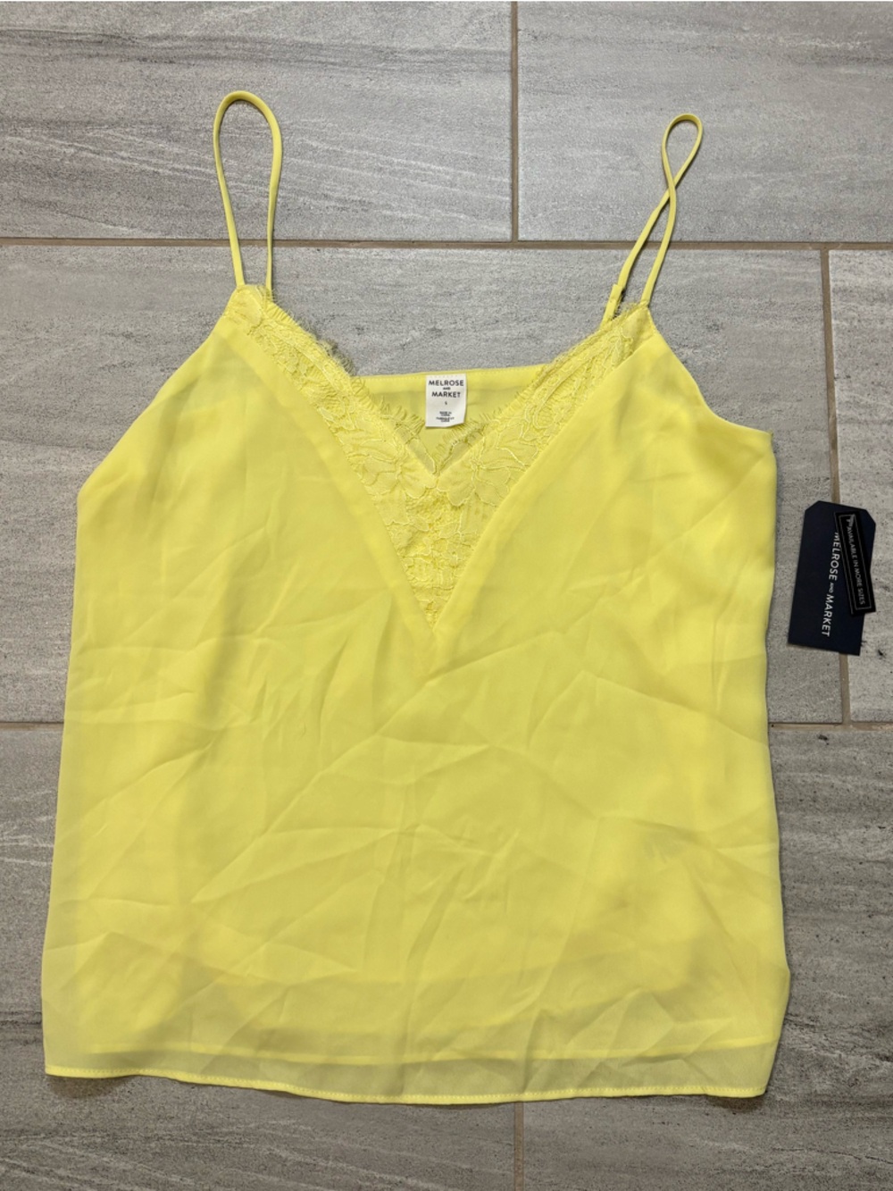 Melrose and Market Yellow Lace-Trim Camisole